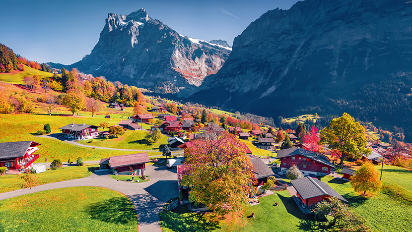  Swiss village in autumn